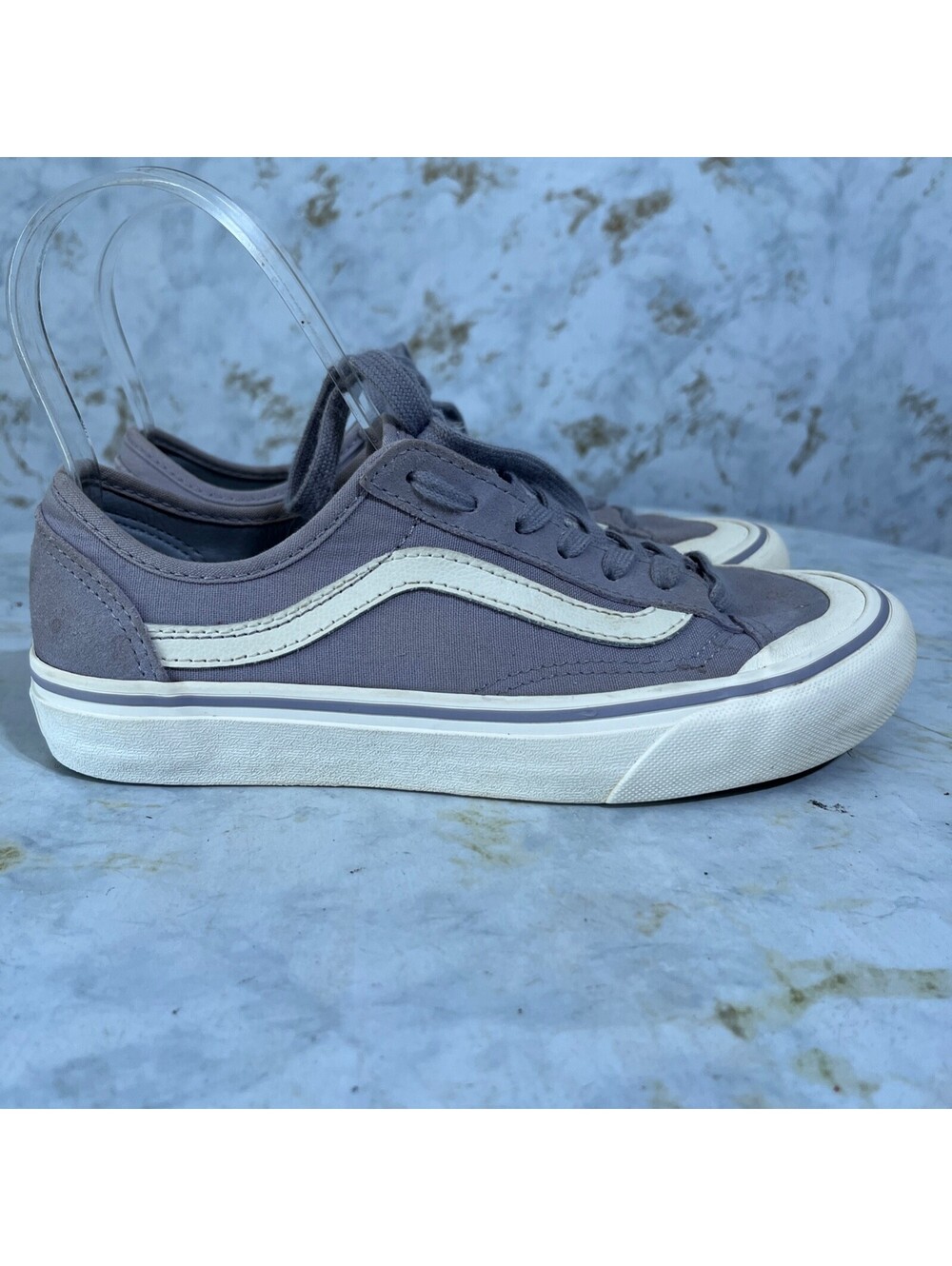Vans Style 36 Women's Size 6.5 Shoes Purple White Suede Low Top Casual Sneakers